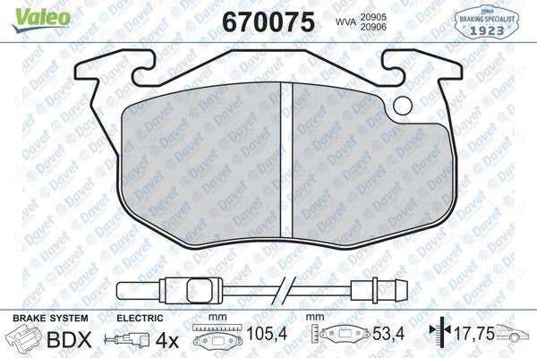 VALEO 670075 On Fren Balatasi  Renault R9/R11/R19/R21/Clio I/Express/Peugeot 106 Ii/205/206/305/309/405/Citroen Saxo/Zx